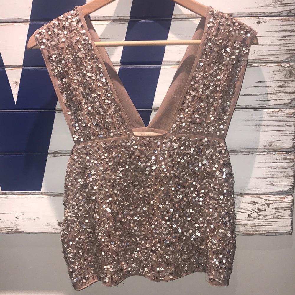 Zara sequin crop top